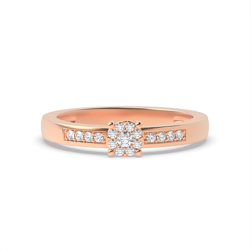 4 Prong Round Rose Gold Orbittrace Engagement Rings