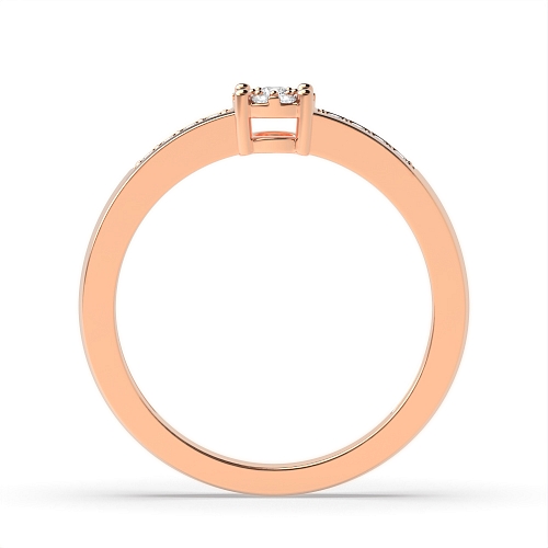 4 Prong Round Rose Gold Orbittrace Engagement Rings