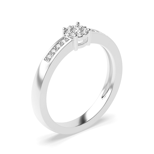 4 Prong Round Orbittrace Side Stone Engagement Rings