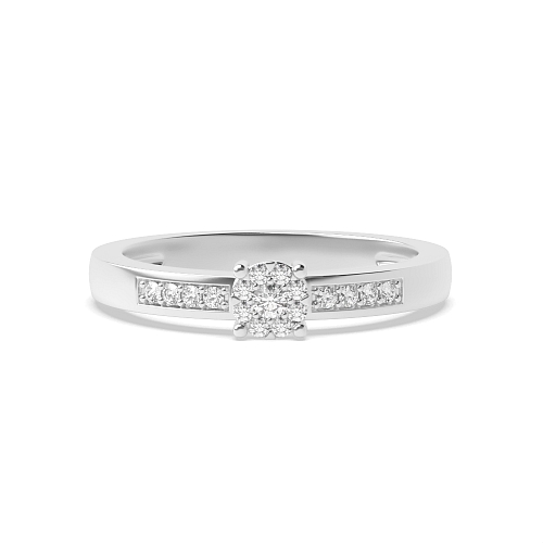 4 Prong Round Orbittrace Side Stone Engagement Rings