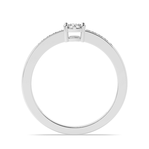 4 Prong Round Orbittrace Side Stone Engagement Rings