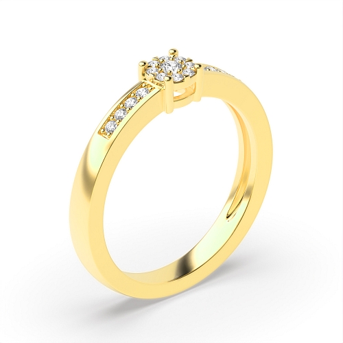 4 Prong Round Yellow Gold Orbittrace Engagement Rings