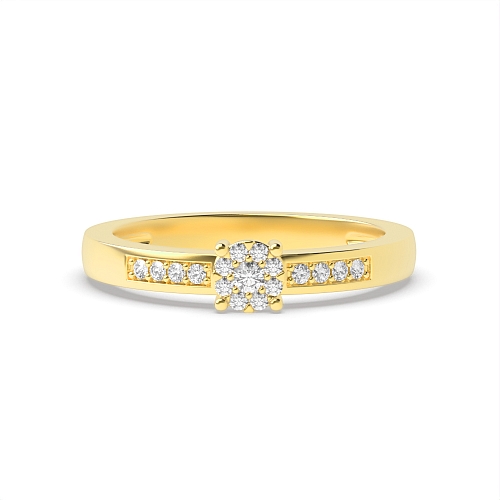 4 Prong Round Yellow Gold Orbittrace Engagement Rings
