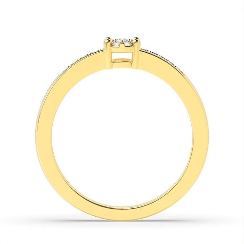 4 Prong Round Yellow Gold Orbittrace Engagement Rings