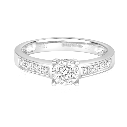 4 Prong Round Luxe Side Stone Engagement Rings