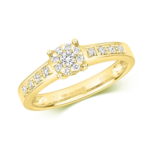 4 Prong Round Yellow Gold Luxe Engagement Rings