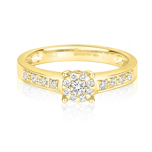 4 Prong Round Yellow Gold Luxe Engagement Rings