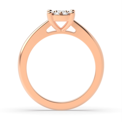 4 Prong Round Rose Gold Cluster Engagement Rings