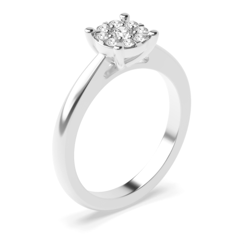 4 Prong Round Cluster Engagement Rings