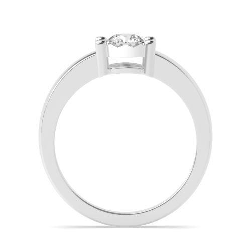 4 Prong Round Illusion plate Engagement Rings