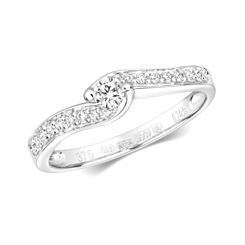 Pave Setting Round Vibrance Side Stone Engagement Rings