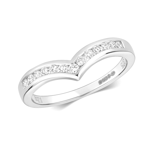 Channel Setting Round Wishbone Half Eternity Engagement Rings
