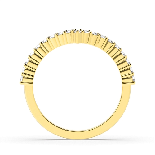 4 Prong Round Yellow Gold Wishbone Eternity Wedding Rings & Bands