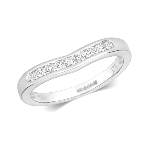 Channel Setting Round Wishbone wedding Half Eternity Engagement Rings