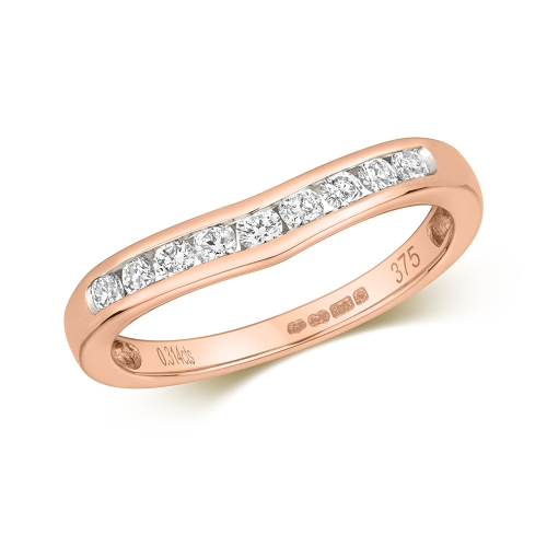 Channel Setting Round Rose Gold Wishbone store Eternity Engagement Rings