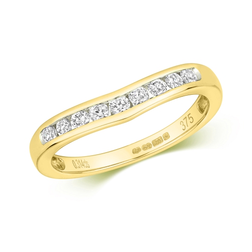 Channel Setting Round Yellow Gold Wishbone store Eternity Engagement Rings