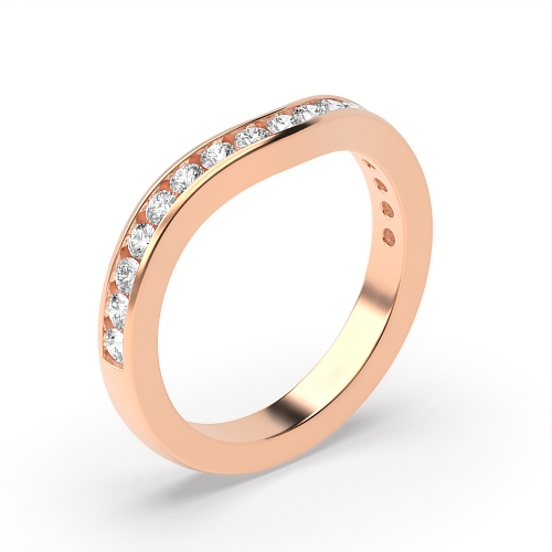 Channel Setting Round Rose Gold Wishbone half carat Eternity Diamond Rings