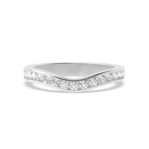 Channel Setting Round Wishbone half carat Half Eternity Diamond Rings