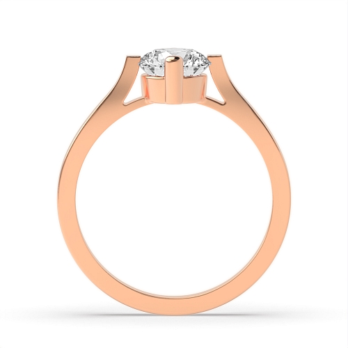 4 Prong Round Rose Gold Tension set Engagement Rings