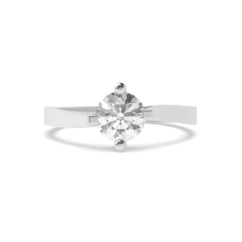 4 Prong Round Tension Set Solitaire Diamond Ring