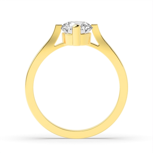 4 Prong Round Yellow Gold Tension set Engagement Rings