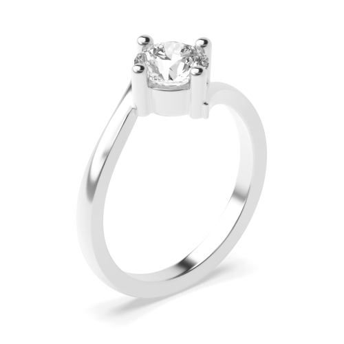 4 Prong Round White Gold Solitaire Diamond Rings