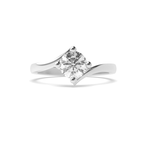 4 Prong Round Solid Setting Solitaire Diamond Ring