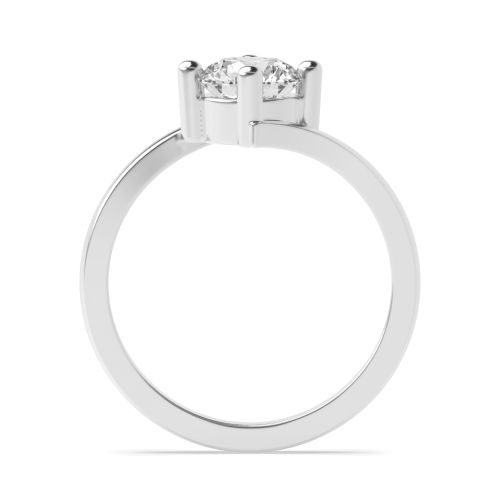 4 Prong Round Solid Setting Solitaire Diamond Ring