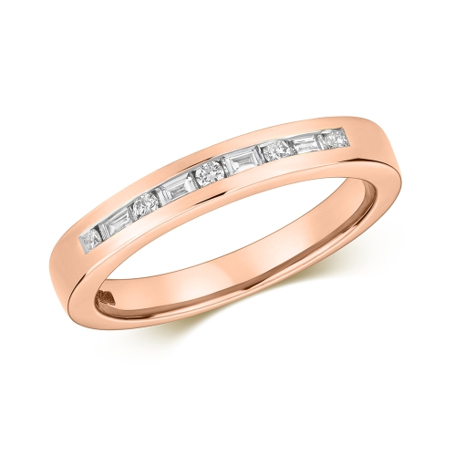 Channel Setting Round Rose Gold Royale Eternity Engagement Rings