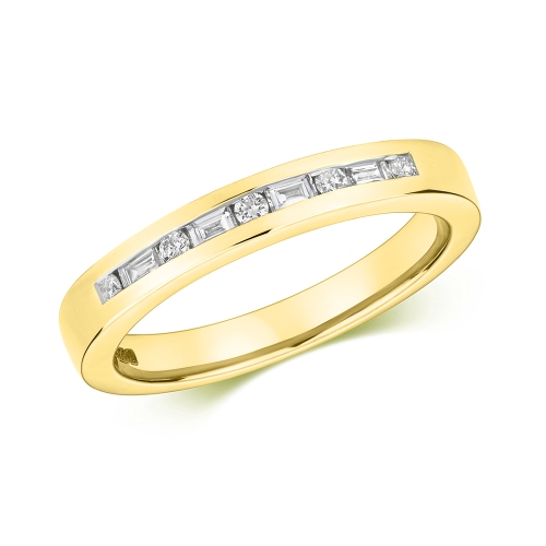 Channel Setting Round Yellow Gold Royale Eternity Engagement Rings