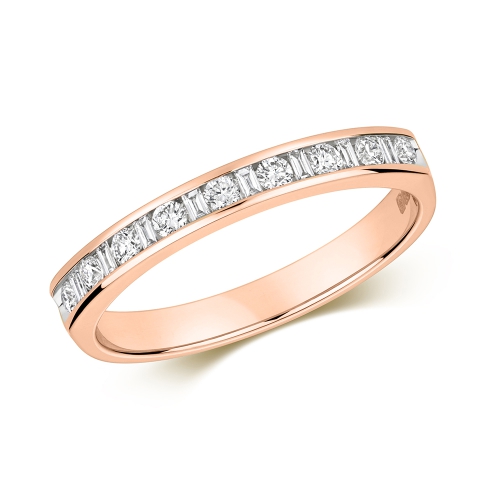 Buy Channel Setting Round And Baguette Diamond Ring  - Abelini