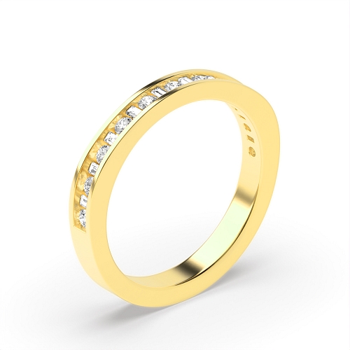 Channel Setting Round/Baguette Yellow Gold Pear lusterflare Eternity Wedding Rings & Bands