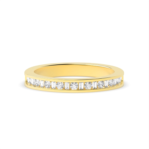 Channel Setting Round/Baguette Yellow Gold Pear lusterflare Eternity Wedding Rings & Bands