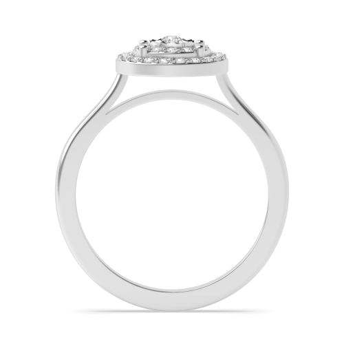 Pave Setting Round Platinum Double halo cluster Halo Engagement Rings