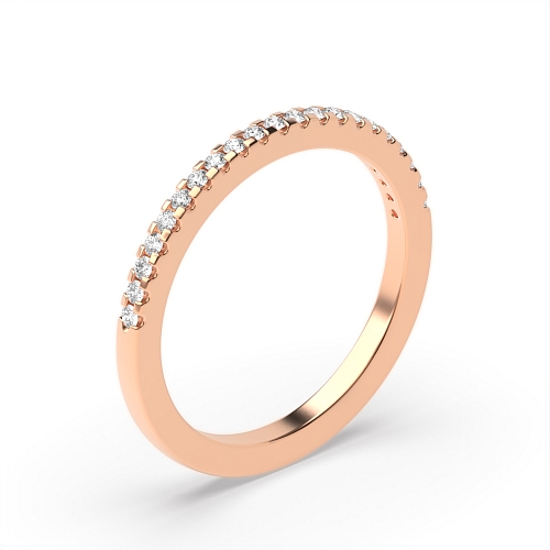4 Prong Round Rose Gold shared square claw Eternity Diamond Rings