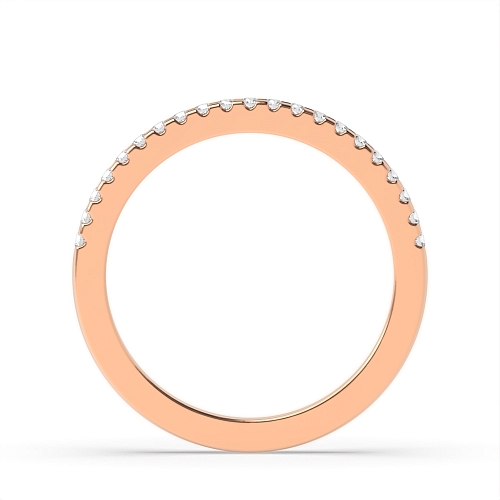 4 Prong Round Rose Gold shared square claw Eternity Diamond Rings