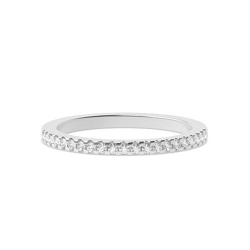4 Prong Round shared square claw Eternity Diamond Rings