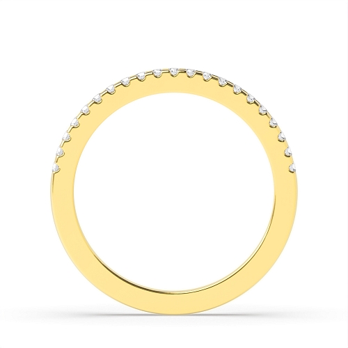 4 Prong Round Yellow Gold shared square claw Eternity Diamond Rings