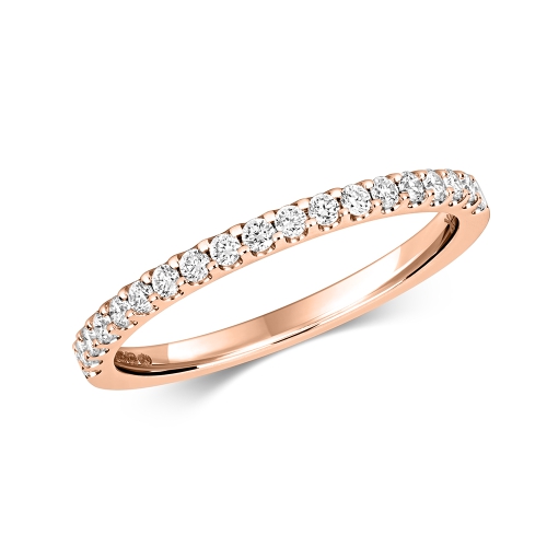 4 Prong Round Rose Gold Ethereal Eternity Engagement Rings