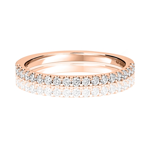 4 Prong Round Rose Gold Ethereal Eternity Engagement Rings