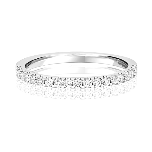 4 Prong Round Ethereal Half Eternity Engagement Rings