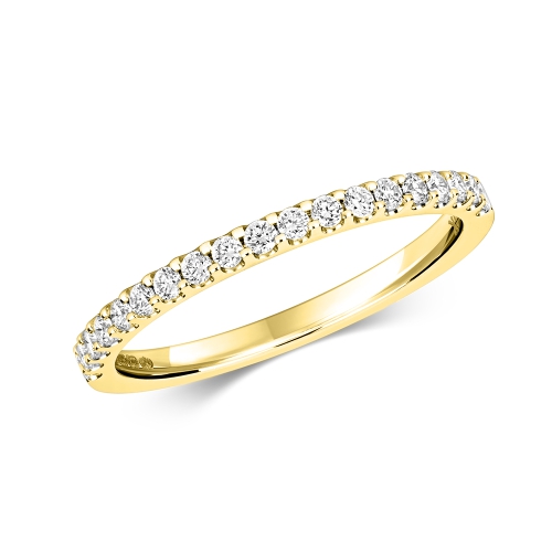 4 Prong Round Yellow Gold Ethereal Eternity Engagement Rings