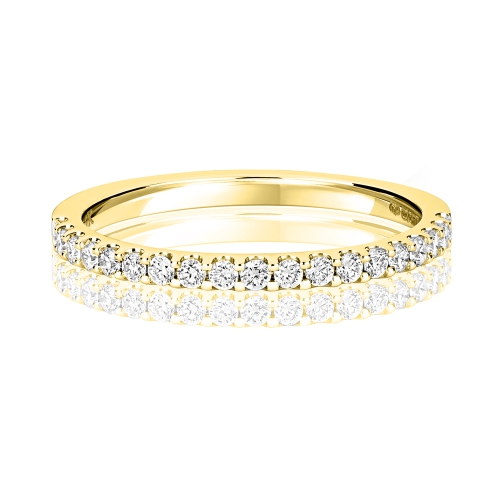 4 Prong Round Yellow Gold Ethereal Eternity Engagement Rings
