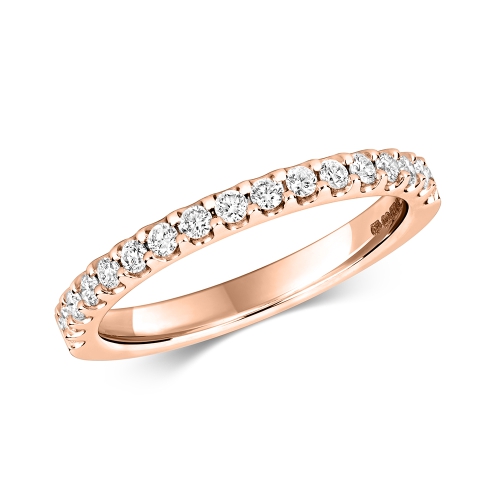 4 Prong Round Rose Gold Glimmer Eternity Engagement Rings