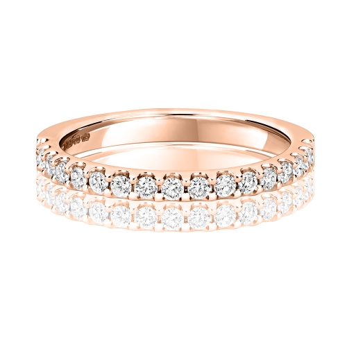4 Prong Round Rose Gold Glimmer Eternity Engagement Rings
