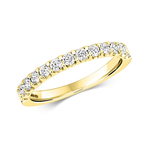 4 Prong Round Yellow Gold Zenith Eternity Diamond Rings