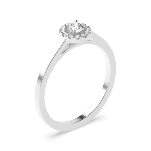 4 Prong Round Small halo Engagement Rings