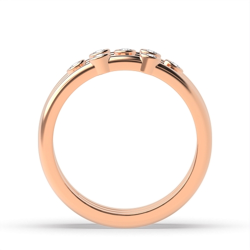 Bezel Setting Round Rose Gold 3 row Eternity Diamond Rings