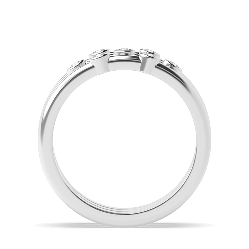 Bezel Setting Round 3 row Eternity Diamond Rings