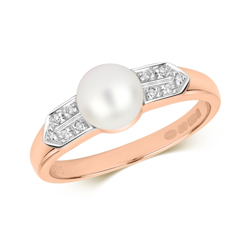 Pave Setting Round Rose Gold Lab Grown Diamond Engagement Rings